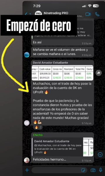 Alumno que empezó desde cero comparte que superó la evaluación de una cuenta de 9K
